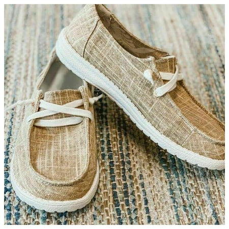 

Women Flat Walking Shoes Casual Comfy Trendy Shoes For Daily Wearing 41 Khaki