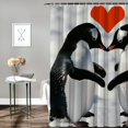 thumbnail image 2 of Orinice Penguins Kissing Heart Bathroom Decor Set with Hooks 100% Polyester Fabric Shower Curtain Set for Bathroom 36x72, 2 of 7