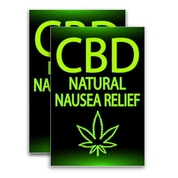 CBD Natural Nausea Relief (24" X 36") Vinyl Decal Only (Pack of 2) |Sign|Sticker|Poster