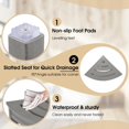 thumbnail image 4 of Apolimi Taburete De Ducha Esquinero De Hdpe, Asiento De Banco De Ducha Con Estante De Almacenamiento Para Patas De Afeitado, Reposapiés De Plástico Para Baño De Spa, Lugar Pequeño (Gris), 4 of 5
