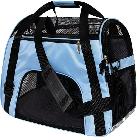 ACDANC Large Cat Carriers Dog Carrier Pet Travel Carrier for Large Medium Cats Small Dogs of 22 LB Portable Soft Sided Pet Travel Bag Airline Approved (Blue)