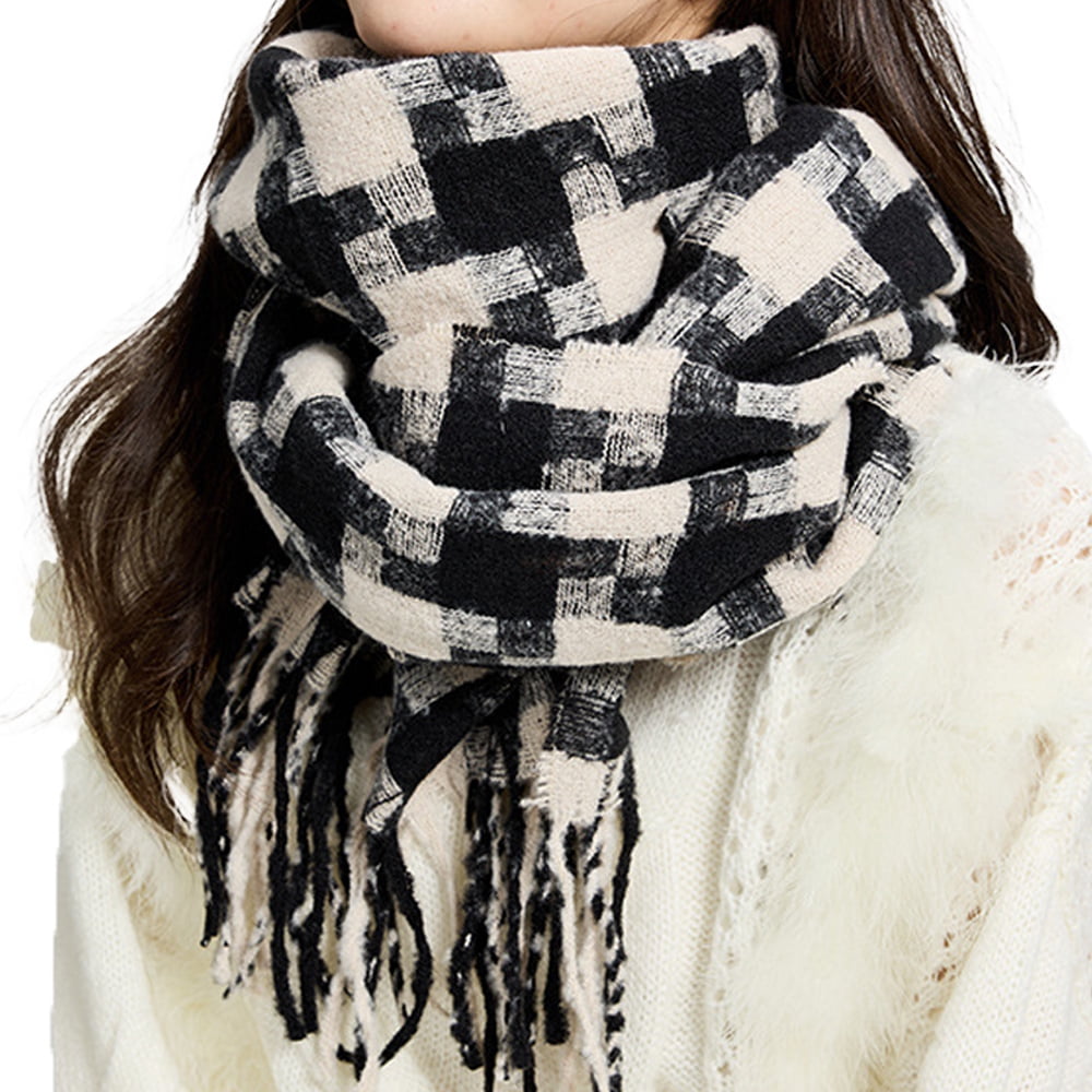Foulard d'Hiver, Foulards Chauds, Accessoires par Temps Froid, Foulards à Franges