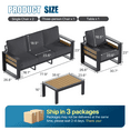 thumbnail image 5 of Dateyes 4-Piece Outdoor Metal Conversation Set, Aluminumn Patio Sectional Sofa Chat Seating Sets, Dark Gray, 5 of 9