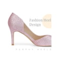 thumbnail image 4 of BLISSFUL STEP Glitter Pointed Toe Stiletto Heels Pumps for Women Pink 6, 4 of 6