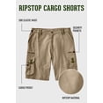 thumbnail image 3 of Boulder Creek by KingSize Men's Big & Tall Ripstop Cargo Shorts, 3 of 4