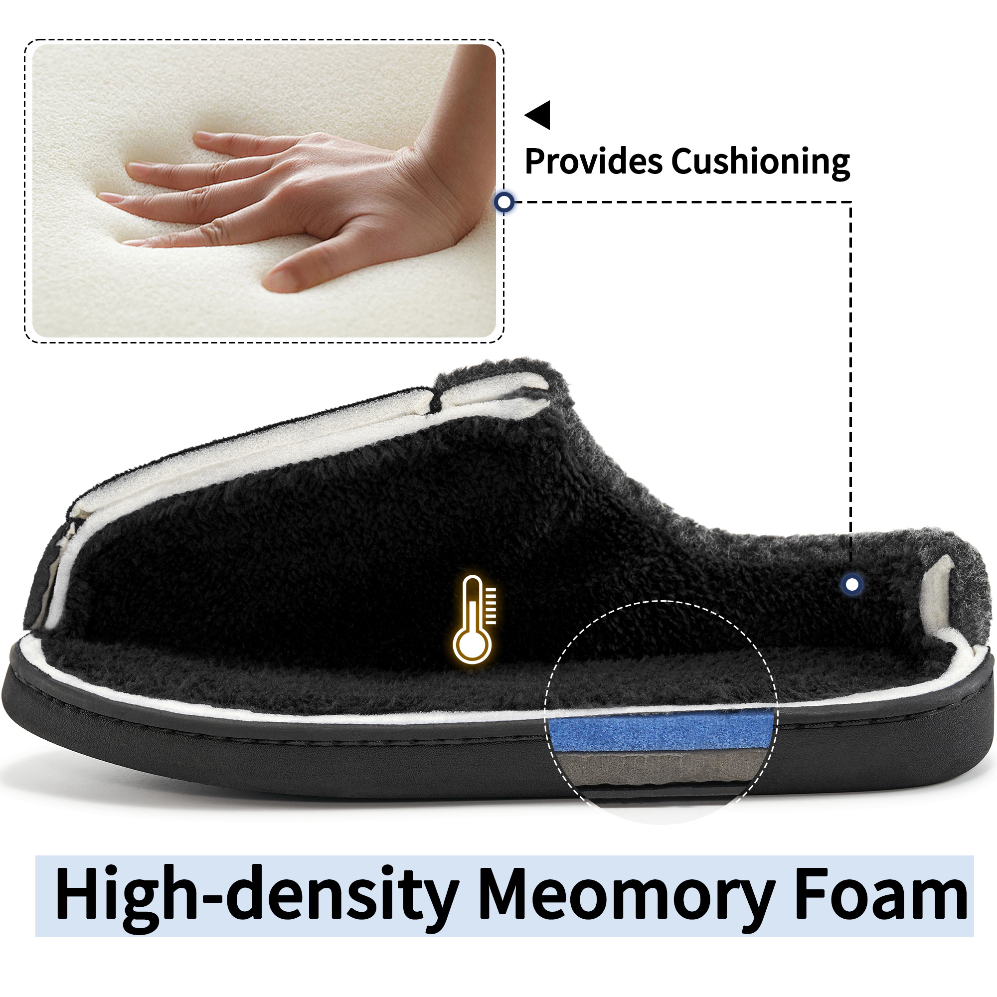 Ablanczoom Men's Fuzzy Memory Foam Slippers photo 4