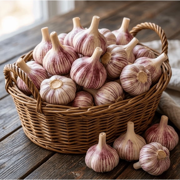 5 Chesnok Red Garlic Bulbs for Planting, Heirloom Garlic Cloves for Gardens, Cold Hardy Hardneck Garlic Tubers