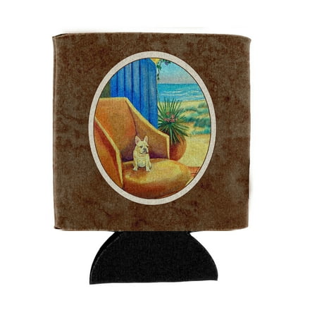 

Carolines Treasures 7181CC French Bulldog at the beach cottage Can or Bottle Hugger Can Hugger multicolor