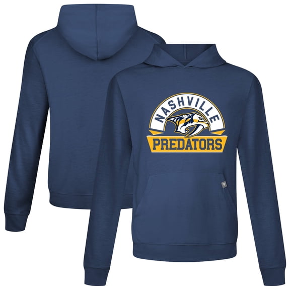 Men's Levelwear Navy Nashville Predators Relay Banner Arch Pullover Hoodie