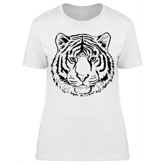 White Tiger Head Isolate T-Shirt Women -Image by Shutterstock, Female Medium