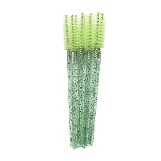 fastboy 50PCS Eyelashes Crystal Handle Brush Mascara Wands Applicator Cosmetic Brush Disposable Make Up brushes,Green