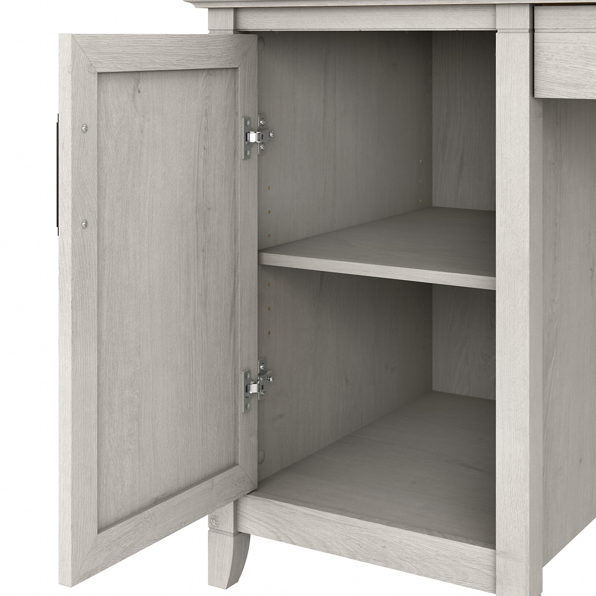 Key West 54W Computer Desk with Storage in Linen White Oak - Engineered Wood