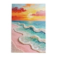 thumbnail image 2 of Pearl Art Kit, DIY Canvas Painting Set with 3D Pearl & Rhinestone Embellishments, Sunflower, Castle, Ocean, Cherry Blossom & Horse Designs, All-Inclusive Craft Kit for Adults & Beginners (E), 2 of 6