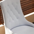 thumbnail image 6 of AFO Wing Back Dining Chairs Set of 6, Button Tufted Fabric Kitchen Chairs with Solid Rubberwood Legs, Upholstered High Back Side Chair, Light Grey, 6 of 8