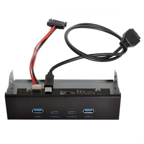 JSER USB-C USB 3.0 HUB 4 Ports Front Panel to Motherboard 20Pin Connector Cable for 5.25" CD-ROM Bay