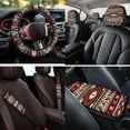 thumbnail image 4 of HUIACONG Aztec Print Car Seat Covers Full Set with Steering Wheel Cover Arm Rest Cover Seatbelt Covers Cup Holder Headrest Covers Keychain 14 Pcs Southwestern Tribal Geometric Deocr Car Accessories, 4 of 8