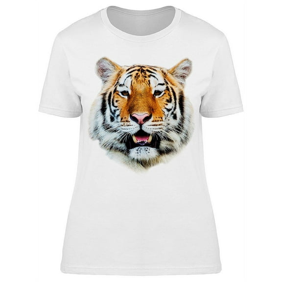Head Of Orange Tiger Design T-Shirt Women -Image by Shutterstock, Female XX-Large
