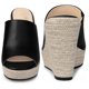 thumbnail image 3 of Espadrille Wedge Heel Platform Slide Sandal for Women Black US 9/UK 7/EU 40, 3 of 6