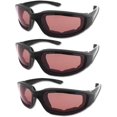 thumbnail image 1 of 3 Pair Motorcycle Riding Glasses Padding Goggles UV Protection Dustproof Windproof Motorcycle Sunglasses for Outdoor Actives, 1 of 5