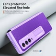 thumbnail image 4 of ELEHOLD for Samsung Galaxy Z Fold 3 Rugged Case, Hard PC＋Soft TPU Screen Protector Invisible Kickstand Hidden Bracket Anti-Scratch Shookproof Folding Case for ZFold 3 2021 7.6 inch, Purple, 4 of 6