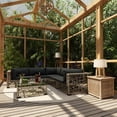 thumbnail image 1 of vidaXL 10 Piece Garden Lounge Set with Cushions Poly Rattan Gray, 1 of 4