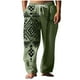 thumbnail image 2 of Pantalones largos para hombre, cintura elástica, transpirables, cómodos, suaves, informales, de playa, de poliéster., 2 of 5