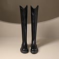 thumbnail image 4 of Taqqpue Knee High Boots Women Faux Leather Elastic Boots Low Heel Square Toe Side Zipper Fall Long Tall Boots for Women, 4 of 9