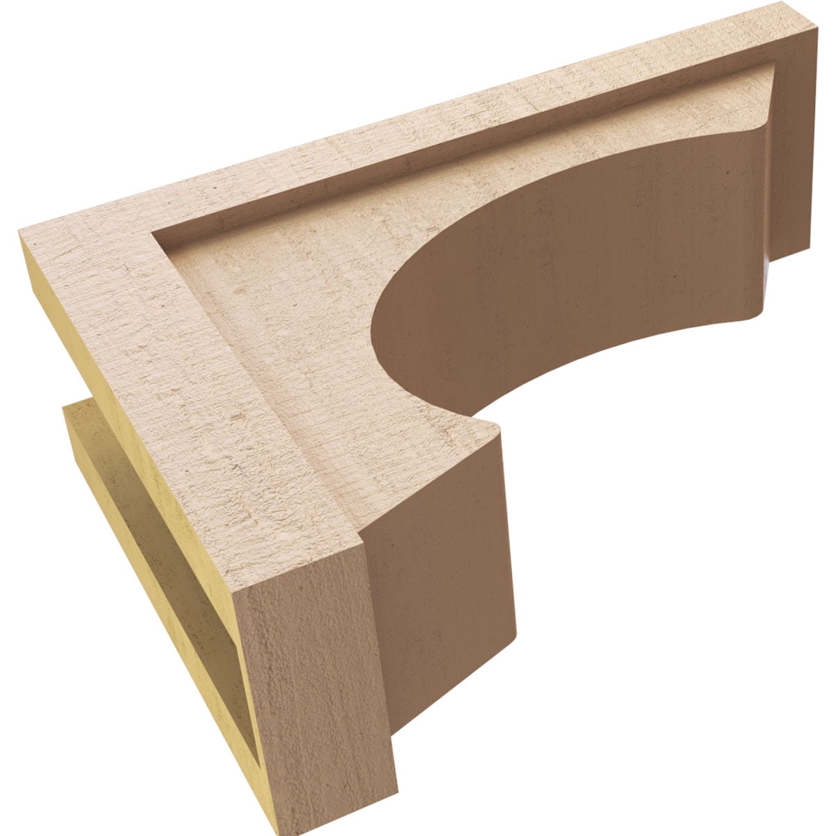 6"W x 18"D x 12"H Classic Emerson Rough Cedar Woodgrain TimberThane Corbel, Primed Tan