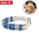 thumbnail image 2 of Collares de perlas para perros y gatos con decoración de diamantes de imitación de cristal, collar ajustable de cuero PU para mascotas, 2 of 5
