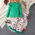 thumbnail image 4 of MuXiKeJi Clothes Stylish Toddler Girls Two Piece Christmas Party Outfit Festive Knit Sweater And Flared Pants Set With Adorable Printed Designs for, 4 of 6