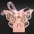 thumbnail image 5 of 100Pcs Mariposa Caja de Favor de la Boda Regalos de Fiesta de Cumpleaños Cajas de Dulces (Rosa), 5 of 5