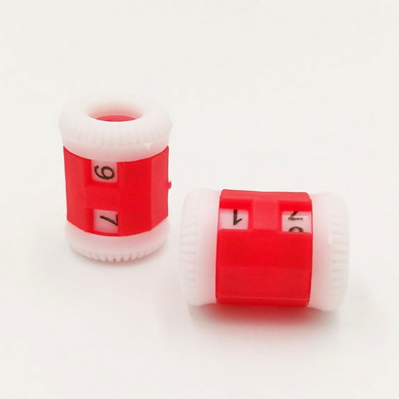 QIFULL 10Pcs Red Knitting Row Counters Plastic Stitch Markers for Yarn Craft Projects