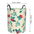 thumbnail image 4 of DouZhe Waterproof Collapsible Large Laundry Baskets, Beige Photinia Arbutifolia Prints Circular Hamper with Handles, 4 of 7