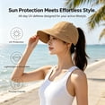 thumbnail image 7 of Cutuoiiu Women Ponytail Sun Hat Foldable Wide Brim Open Top Visor Cap Adjustable Outdoor Sun Protection Hat for Golf Hiking Beach Travel, 7 of 7