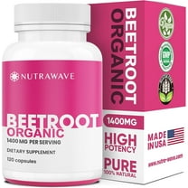 Nutra Wave Organic Beetroot Capsules 1400Mg – Nitric Oxide Booster – Flavorless – 120 Count