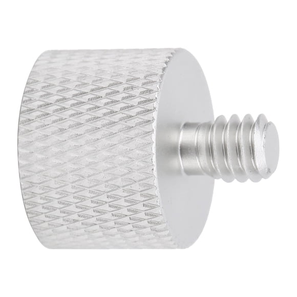 Adaptador de soporte de micrófono de rosca hembra de 5/8 pulgadas a macho de 1/4 pulgadas para montaje en soporte de micrófono, color plateado