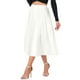 thumbnail image 4 of Falda midi plisada metálica con cintura elástica para mujeres INSPIRE CHIC XS blanca, 4 of 6
