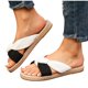 thumbnail image 5 of Naranja Y Zapatos Blancos Color Bloque Crisscross Sandalias Planas, Zapatos Casuales de las Mujeres Más Tamaño Abierto Dedo Del Pie Tejido Verano, 5 of 6