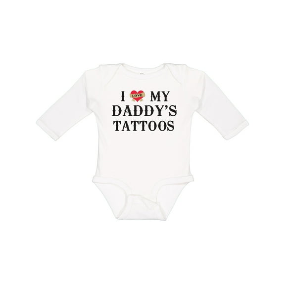 Inktastic I Love My Daddy's Tattoos Boys or Girls Long Sleeve Baby Bodysuit