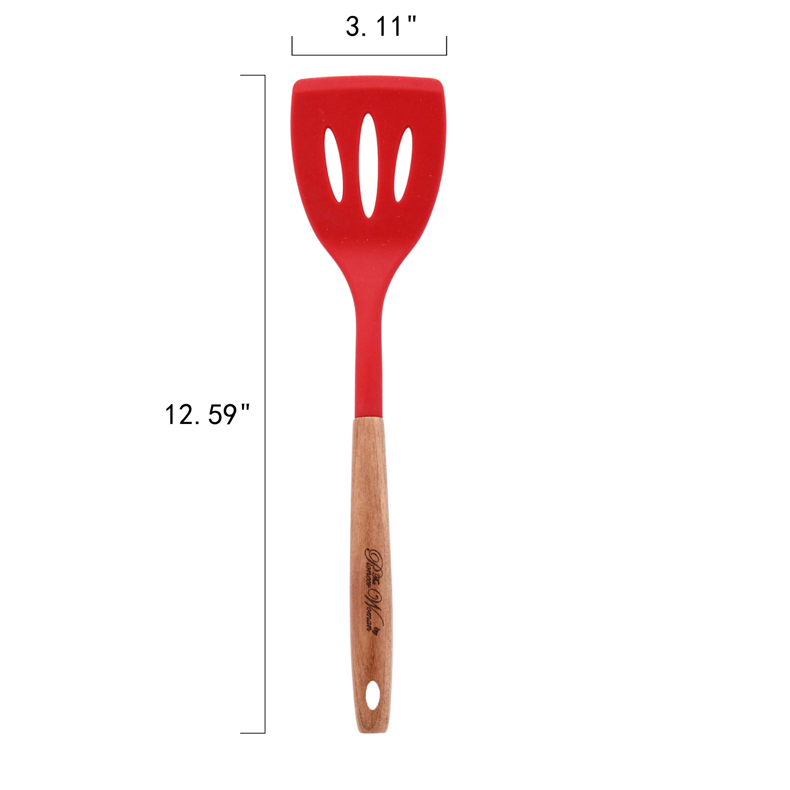 The Pioneer Woman 10-Piece Silicone and Wood Handle Kitchen Cooking Utensils Set, Red