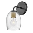 thumbnail image 5 of 85010BK Lark Percy - 1 Light Bath Vanity In Transitional and Classic Style-11 Inches Tall and 5.25 Inches Wide-Black/Lacquered Brass Finish, 5 of 21