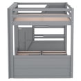 thumbnail image 4 of Wood Full Size Convertible Bunk Bed with Storage Staircase, Bedside Table, and 3 Drawers(Gray), 4 of 12