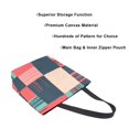 thumbnail image 3 of FORMRS Womens Canvas Tote Bag with Zipper Inner Pocket Shoulder Handbag, Red Teal Plaid, 3 of 7