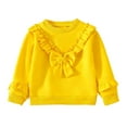 thumbnail image 2 of Cowsor Toddler Baby Girl Soft Thick Crewneck Ruffle Tops Infant Girls Cotton Long Sleeve T-Shirt, 2 of 4