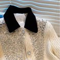 thumbnail image 3 of Chaqueta de lentejuelas de alta calidad para mujer, abrigo elegante de cuentas de industria pesada, abrigo corto exquisito y elegante, prendas de vestir exteriores, 3 of 5