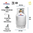 thumbnail image 4 of Tanque De Gas 10kg Lp Vacío Cilindro+regulador Gas+manguera, 4 of 4