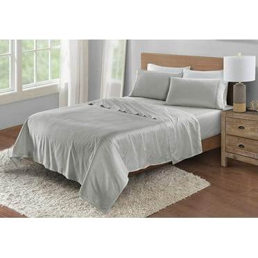 4-piece set, bed sheet set - large, made of 100% synthetic silk and bamboo, with deep pockets up to 18 inches - luxurious, soft, cool, silky satin fabric