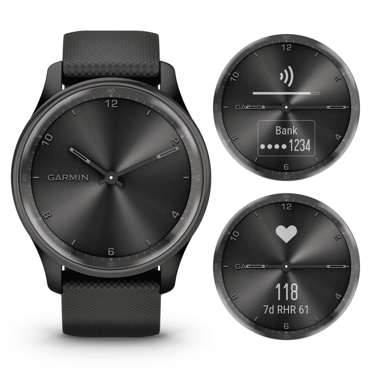 Best Buy: Garmin vívomove Sport Smartwatch 40 mm Fiber-reinforced polymer  Black 010-02566-00