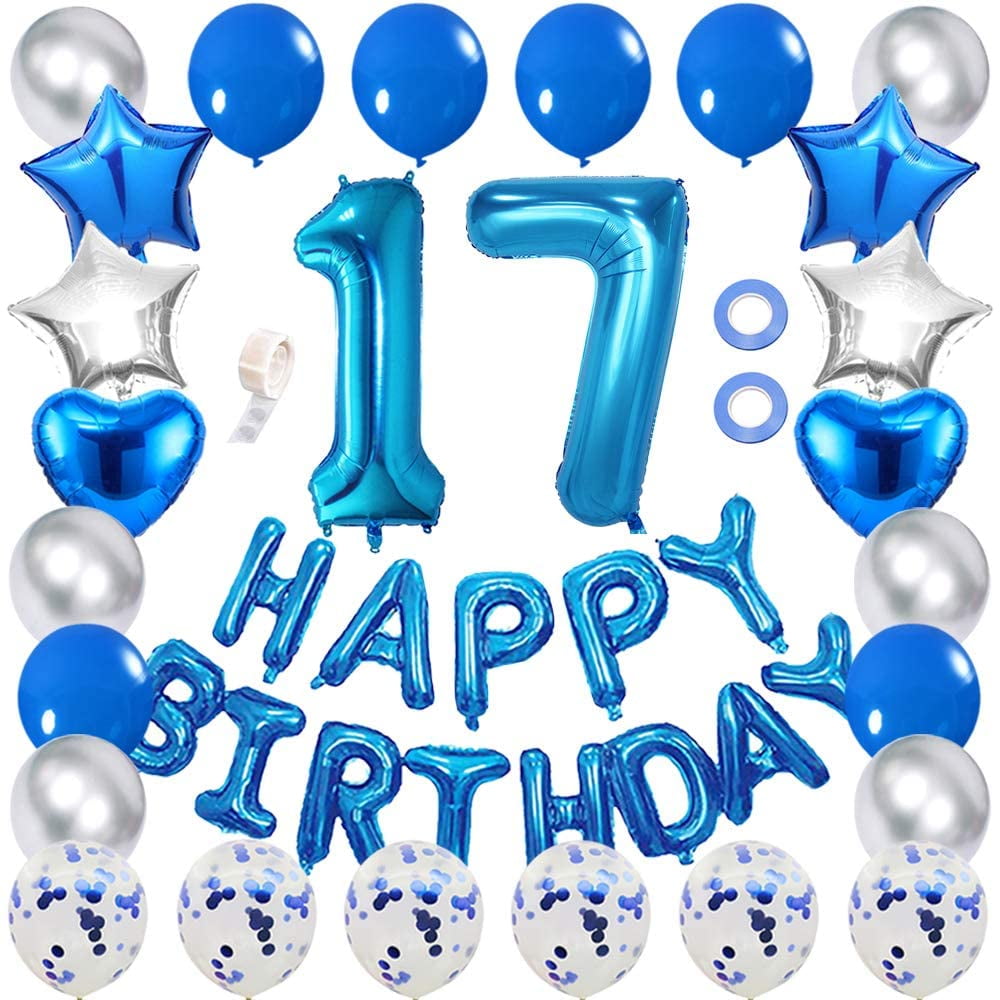 Latex Birthday Party Decor Foil Balloons Set Confetti Balloon Star Heart