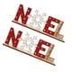 thumbnail image 4 of letreros navideños de madera con diseño de copos de nieve, adornos decorativos de madera para escritorio, suministros para fiestas navideñas., 4 of 8